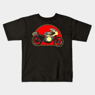 Works Rob North ‘Beezumph’ 1971 Retro Red Circle Motorcycle Kids T-Shirt